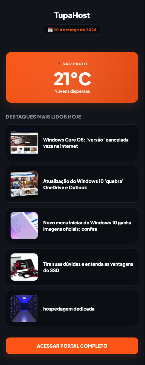 Página de Resumo de Notícias